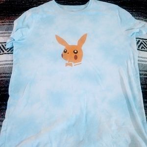Pickachu playboy logo on tyedye blue